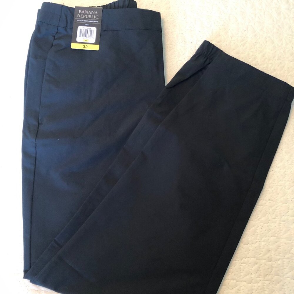 NWT Banana Republic Men's Motion Tech Hybrid Pants, Color Black, Size 32 - Picture 1 of 10